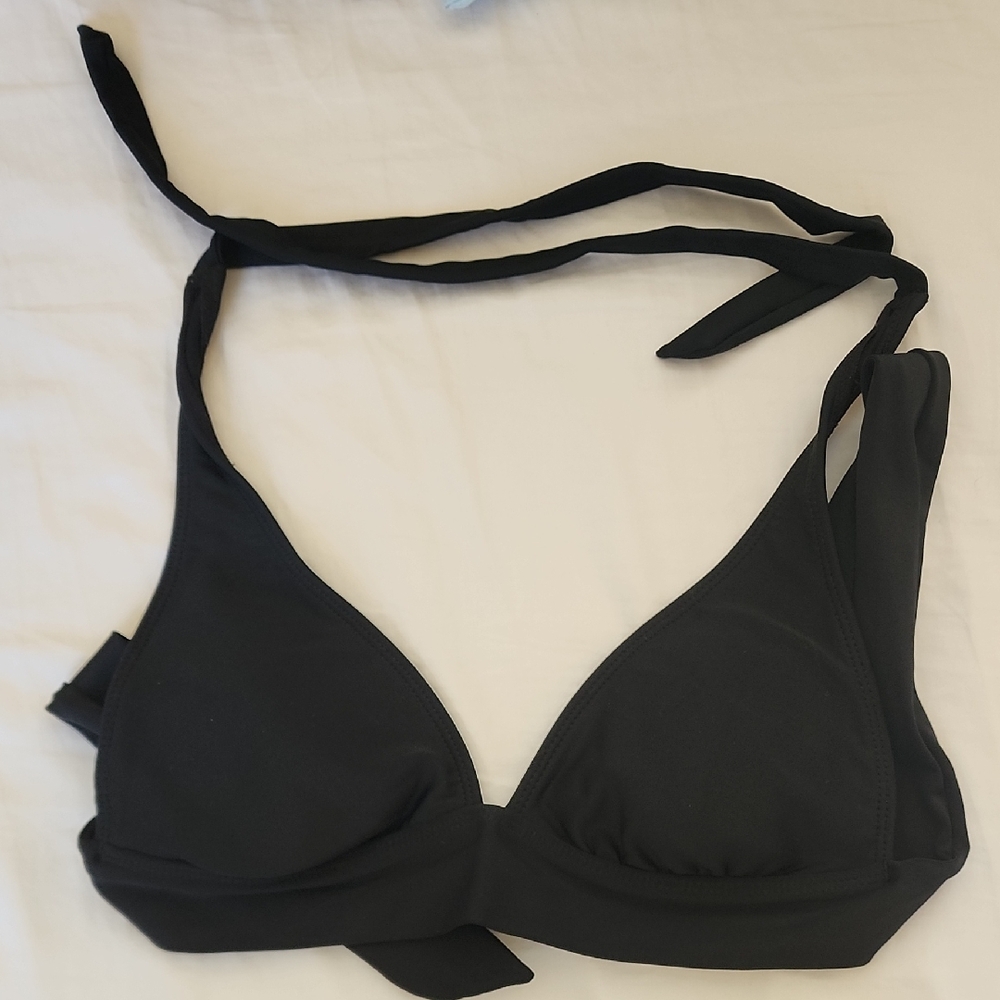Elegant Black Halter Bikini Top